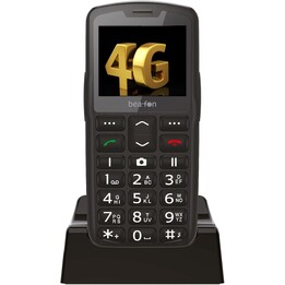 Beafon SL260 LTE 4G Silverline, SOS Call Button, Hearing Aid Compatible, M4/T4, Light Signal, Display 5,58 cm, Black