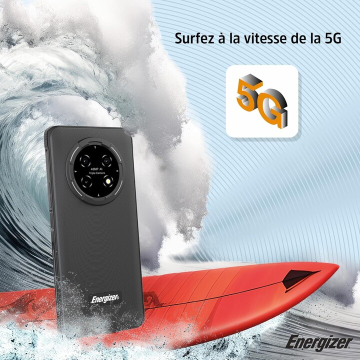 Energizer H67G 5G, 128GB ROM, 4GB RAM, 6.78-inch display, 4900mAh Battery, Waterproof and Shockproof, Black