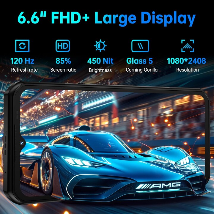 OUKITEL WP55 5G 6.6 pulgadas 11000 mAh 12 GB 256 GB Dual SIM Negro Rugged