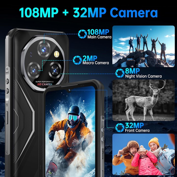 OUKITEL WP55 5G 6.6 pulgadas 11000 mAh 12 GB 256 GB Dual SIM Negro Rugged