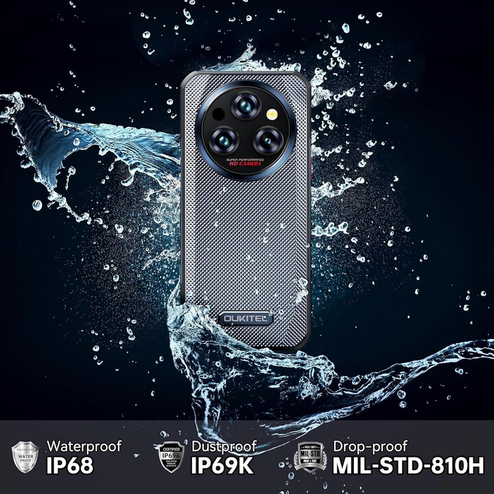 OUKITEL WP35 Pro 5G, 36GB RAM+512GB ROM, 11000mAh, 6.6 inch FHD+ Display, IP68, 64MP+32MP Camera, Gray