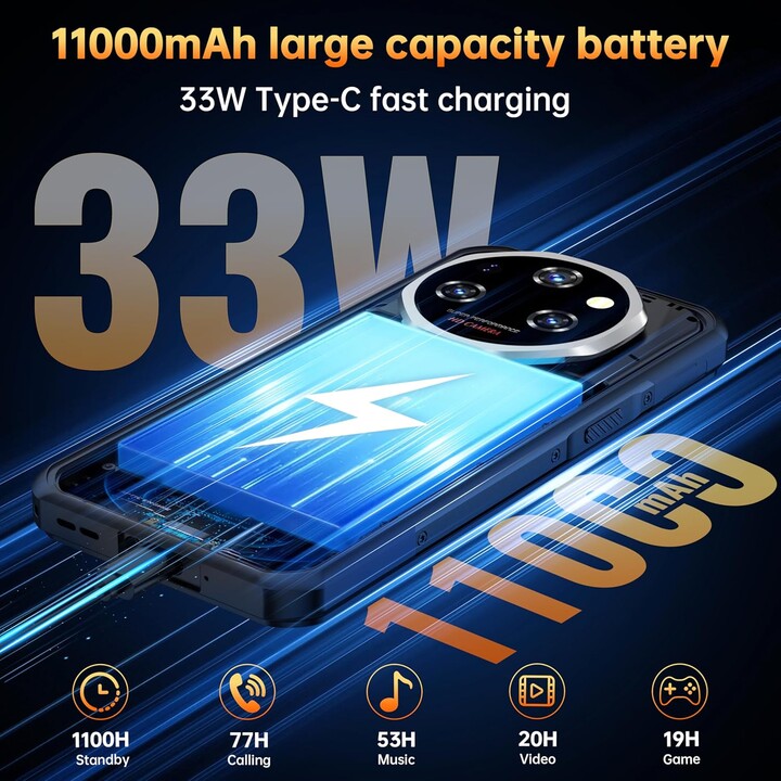 Oukitel WP55 Pro 5G 6,6 pollici 11000 mAh 16GB 512 GB Dual Sim Rosso Robusto