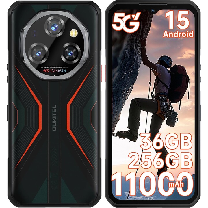 Oukitel WP55 5G 6,6 pollici 11000 mAh 12 GB 256 GB Dual Sim Rosso Robusto