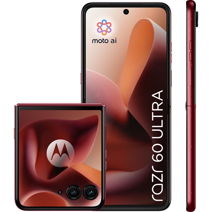 Motorola Razr 60 Ultra 16GB 512GB, 50mp Cámara triple, Sim dual, Burdeos Rood, Rojo