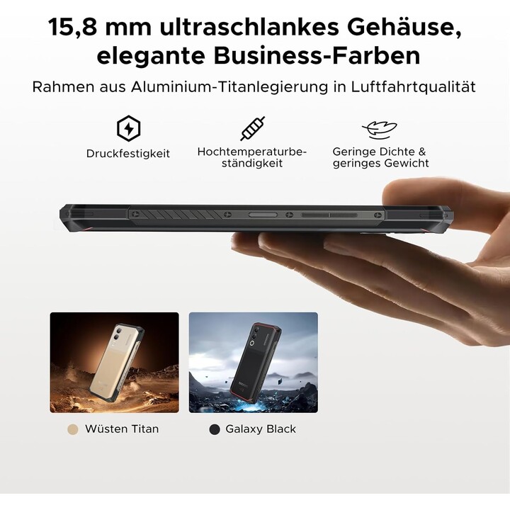 Doogee Blade 20 Turbo 5G, 32GB + 256 GB/TF 2TB, AI Mobiltelefon, 10300mAh/33W, 50 MP AI -Kamera, 6,6 -Zoll -IPS -Display, Schwa