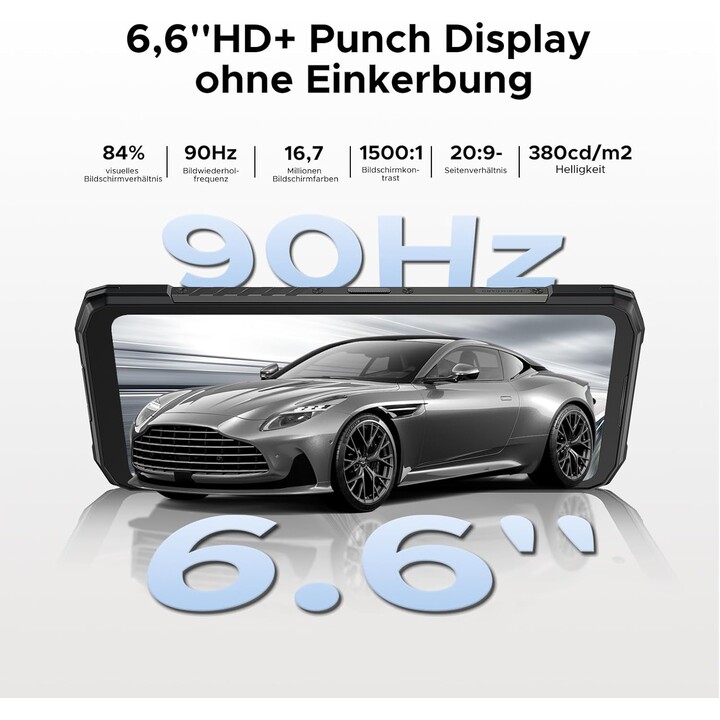 Doogee Blade 20 Turbo 5G, 32GB + 256 GB/TF 2TB, AI Mobiltelefon, 10300mAh/33W, 50 MP AI -Kamera, 6,6 -Zoll -IPS -Display, Schwa
