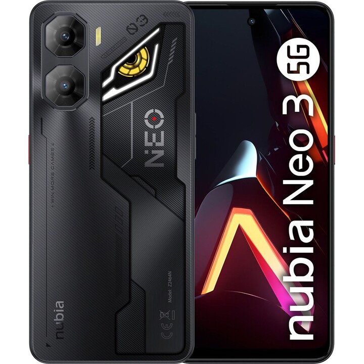 Nubia Neo 3 5G, 6.8 pantalla, 5200 mAh, 33W, 8GB 256GB, negro