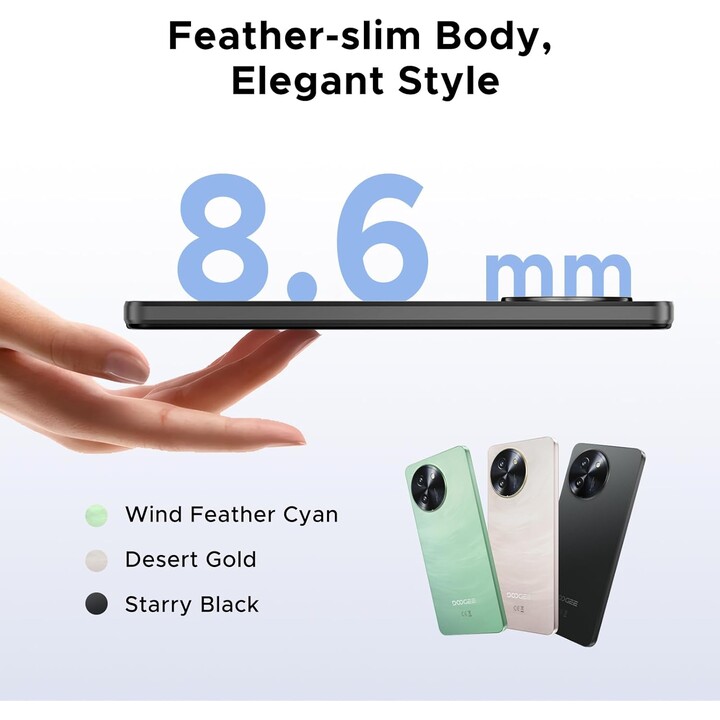 Doogee Note 59 Pro, 8GB 256GB, 6.75 IPS HD+, 6250mAh, Black