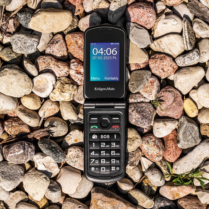 Kruger & Matz Iron 5 Flip, 4G Bluetooth, Teléfono SIM dual, negro