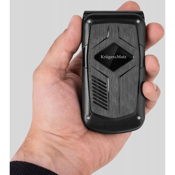 Kruger & Matz Iron 5 Flip, 4G Bluetooth, Teléfono SIM dual, negro