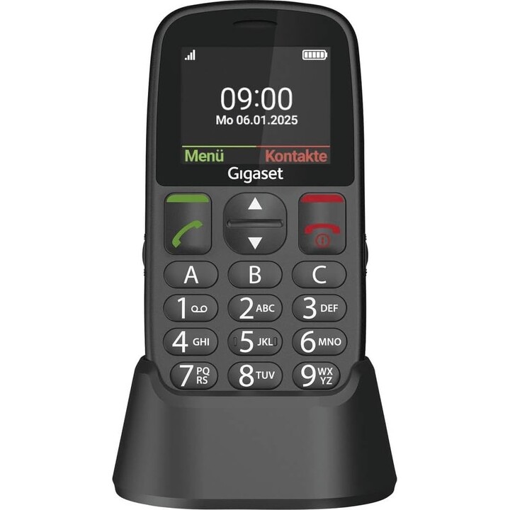 Gigaset Gl395 5,59 Cm (2.2") 90 G Negro Teléfono Para Personas Mayores