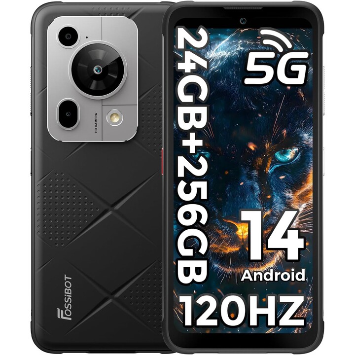 Fossibot F112 Pro 5G, 8 Go 256 Go, 6,88 LCD IPS HD+, 7150 mAh, noir