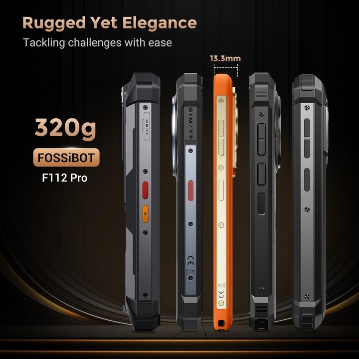 Fossibot F112 Pro 5G, 8 Go 256 Go, 6,88 LCD IPS HD+, 7150 mAh, noir