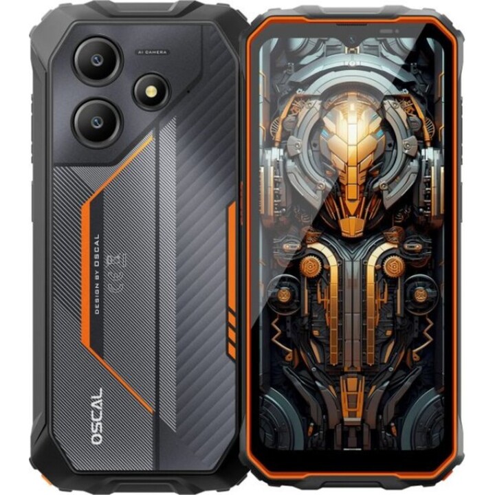 Oscal Marine 2, 4GB+64GB, Dual SIM, 11000mAh (18W), Android 15, Gemini AI, Protección IP69K, NFC, 6.56 HD, 90Hz, naranja