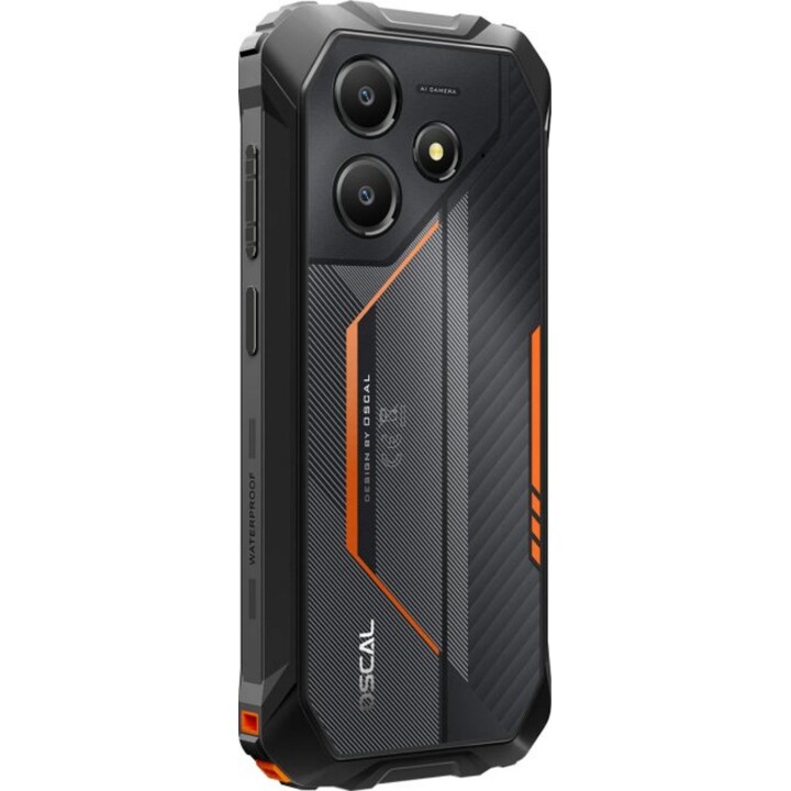 Oscal Marine 2, 4GB+64GB, Dual SIM, 11000mAh (18W), Android 15, Gemini AI, Protección IP69K, NFC, 6.56 HD, 90Hz, naranja