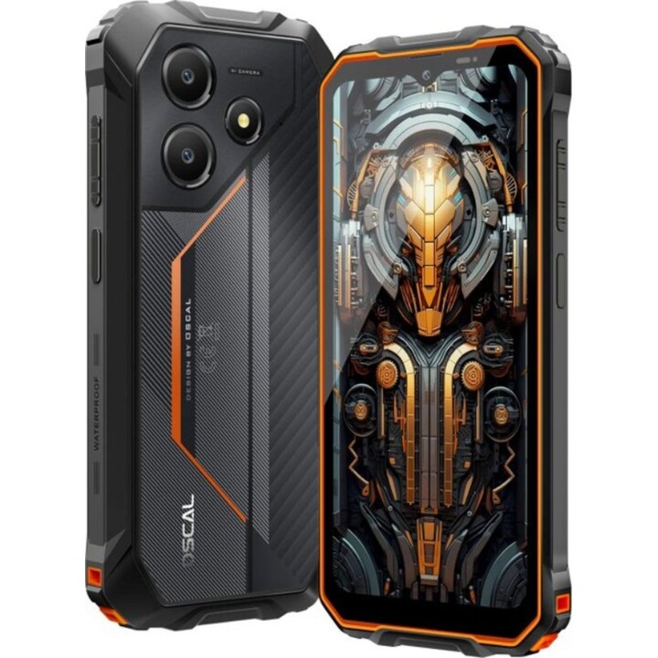 Oscal Marine 2, 4GB+64GB, Dual SIM, 11000mAh (18W), Android 15, Gemini AI, Protección IP69K, NFC, 6.56 HD, 90Hz, naranja