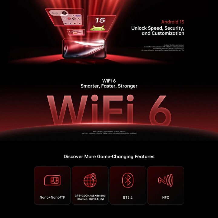 Oukitel WP300 5G, 12GB+512GB, 6.8 Inch Display, 16000mAh Battery, 108MP, Android 15, NFC, Red