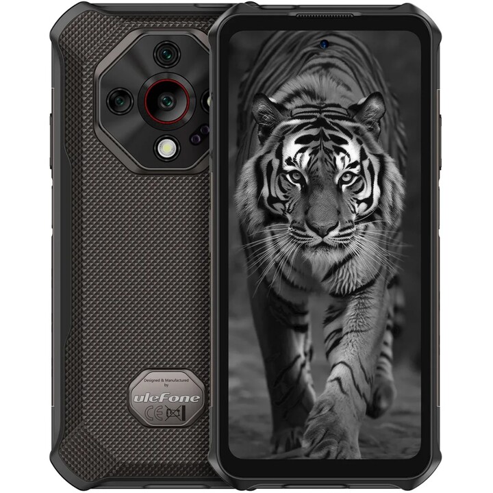Ulefone Armor X16, 12GB+128GB/SD-2TB, Android 15, 10360mAh, 48MP+16MP+20MP, 3-Slots/Face ID/Fingerprint/GPS/OTG/NFC, Black