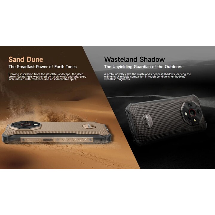 Ulefone Armor X16 Pro 5G, 8GB 256GB, 64MP Triple Camera 25MP Visión nocturna, Wasteland Shadow, Negro