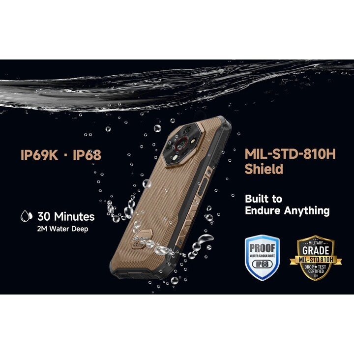 Ulefone Armor X16 Pro 5G, 8GB 256GB, 64MP Triple Camera 25MP Visión nocturna, Wasteland Shadow, Negro