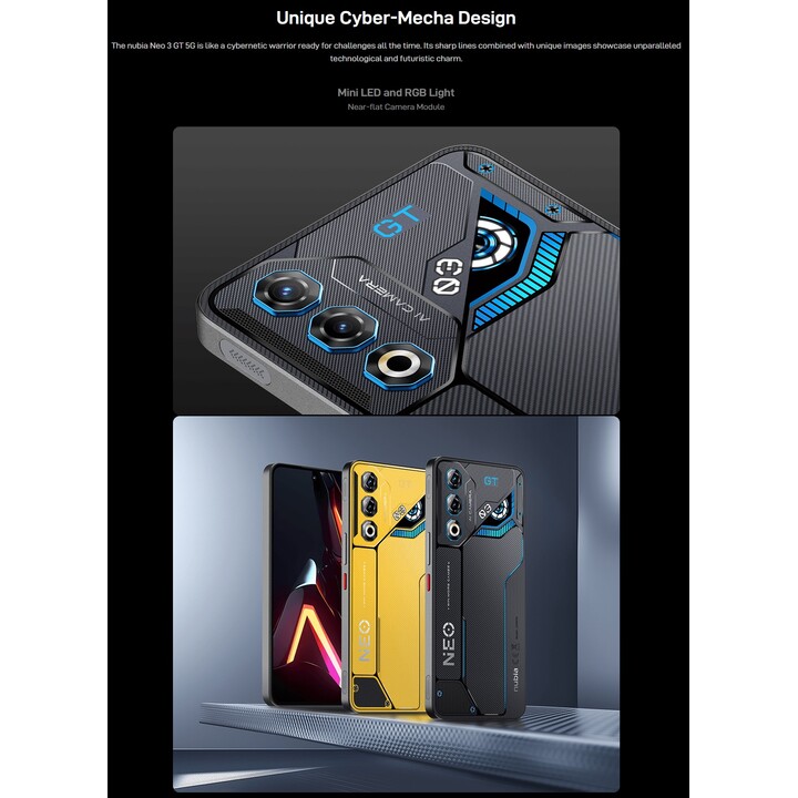 Nubia Neo 3 GT 5G, 12GB 256GB, 6.8 OLED FHD+, 5000mAh, Yellow