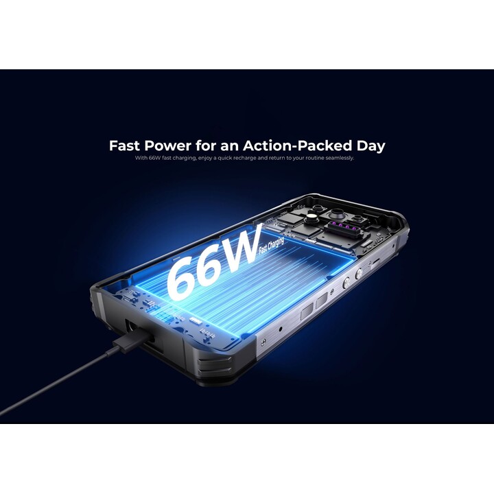 Oukitel WP100 5G, 12+512GB, Laser Rangefinder, Camping Light, 33000mAh, 6.8, 66W Fast Charge Android 14, Black