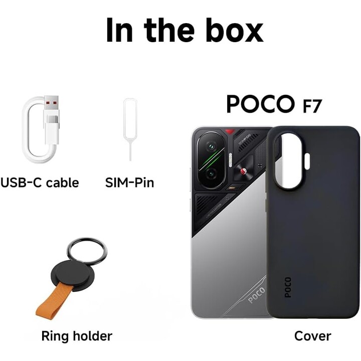 Xiaomi Poco F7 5G, 12 GB 256GB, Snapdragon® 8S Gen 4, 6500MAH, 50 MP con OIS, display AMOLED da 120 Hz da 120Hz da 6,83, bianco,