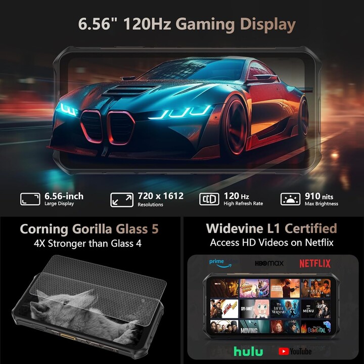 Ulefone Armor X16 Pro 5G, 8GB 256GB, 64MP Triple Camera 25MP Night Vision, Wasteland Shadow, Sand Dune