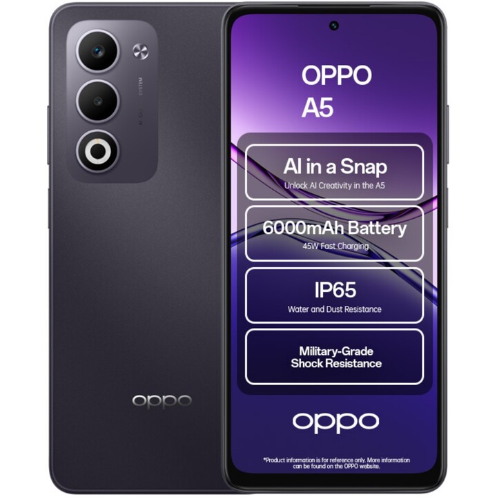 Oppo A5 5G, 4GB 128GB, IP65, Dual Sim, 6000 mAh, Midnight Purple