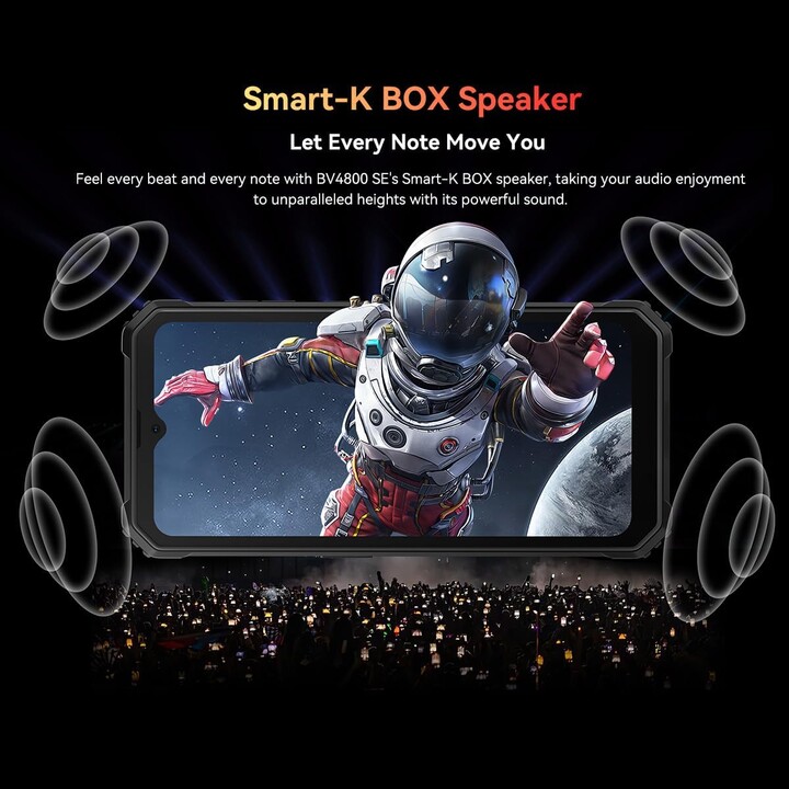 Blackview BV4800 SE, 12GB RAM+64GB/2TB, Android 15, 16MP AI Camera, 6.56 90Hz Display, IP68/69K, 5100mAh, NFC, Black