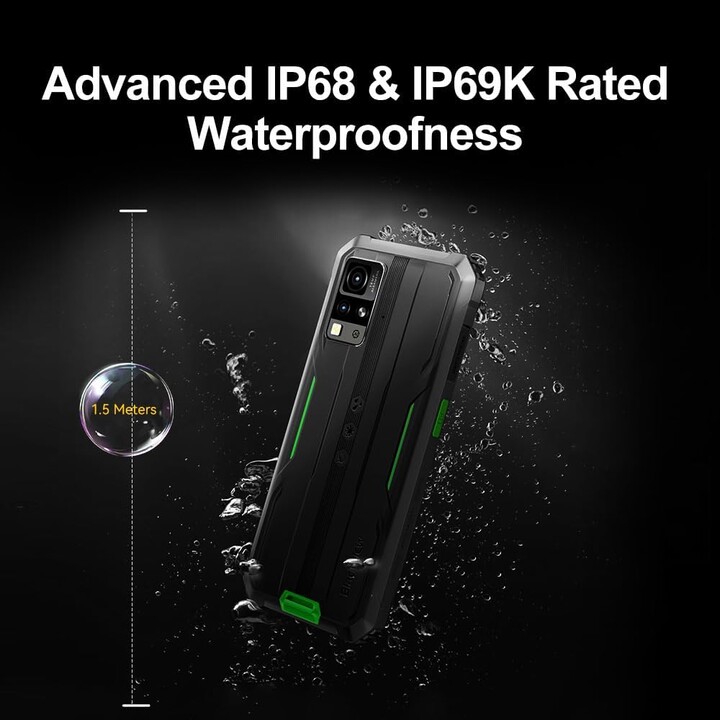 Blackview BV4800 SE, 12GB RAM+64GB/2TB, Android 15, 16MP AI Camera, 6.56 90Hz Display, IP68/69K, 5100mAh, NFC, Black