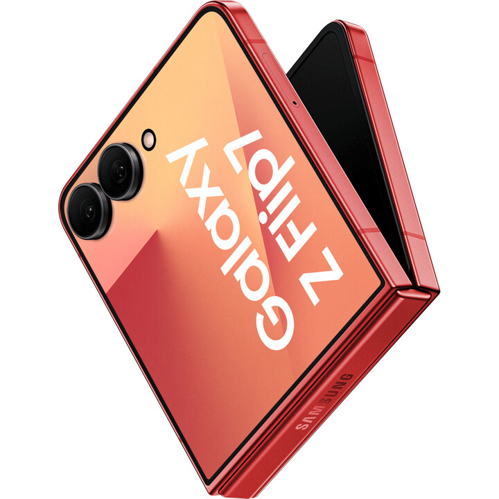 Samsung Galaxy Z Flip7 5G, 12GB 256GB, teléfono AI, pantalla de cubierta grande, cámara de 50mp, 4300 mAh, rojo de coral