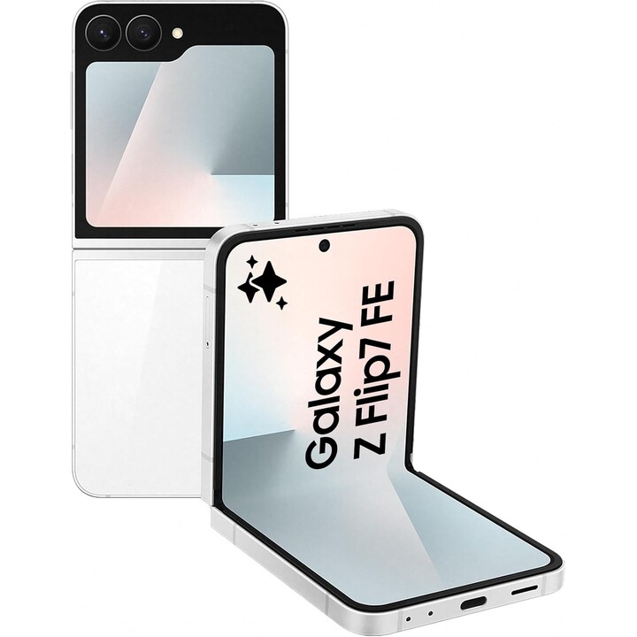 Samsung Galaxy Z Flip7 FE 5G, 8GB 128GB, AI Phone, Wide Cover Screen, 50MP Camera, Smooth Processor, White