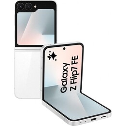 Samsung Galaxy Z Flip7 FE 5G, 8GB 256GB, AI Phone, Wide Cover Screen, 50MP Camera, Smooth Processor, White