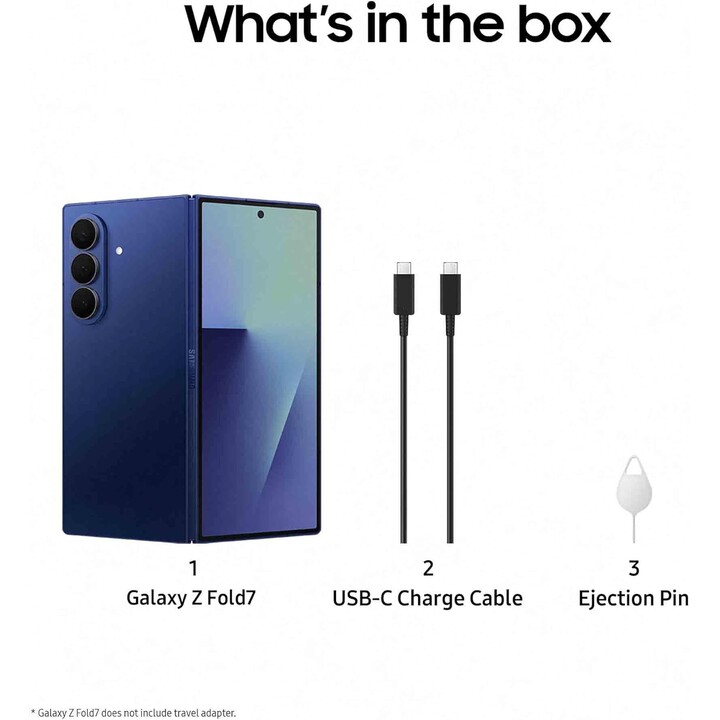Samsung Galaxy Z Fold7 5G, 12 Go 256 Go, téléphone AI, grand écran, appareil photo 200MP, 4400mAh, ombre bleue