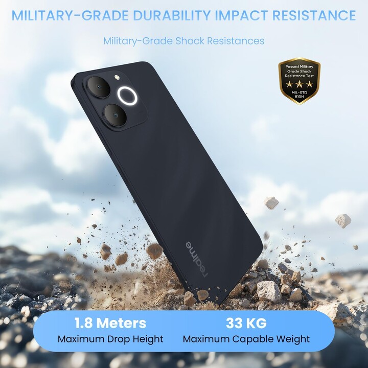 Realme Note 70T, 256GB 4GB, 17.1 Cm, Dual Sim, Android 15, USB-C, 6000 mAh, Black