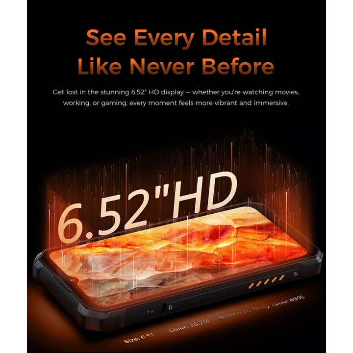 Oukitel WP53S, 4+128 GB, smartphone robusto 4G, UNISOC T615, bateria de 11000 mAh, preto