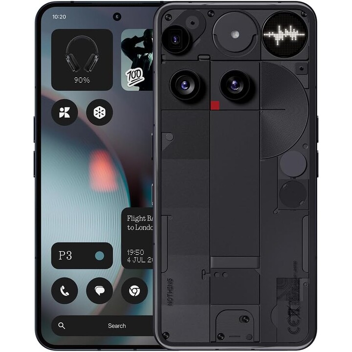 Nothing Phone 3, 12GB + 256GB, 50MP Triple Camera, 6.67 Inch 120Hz AMOLED Display, Glyph Matrix, Black