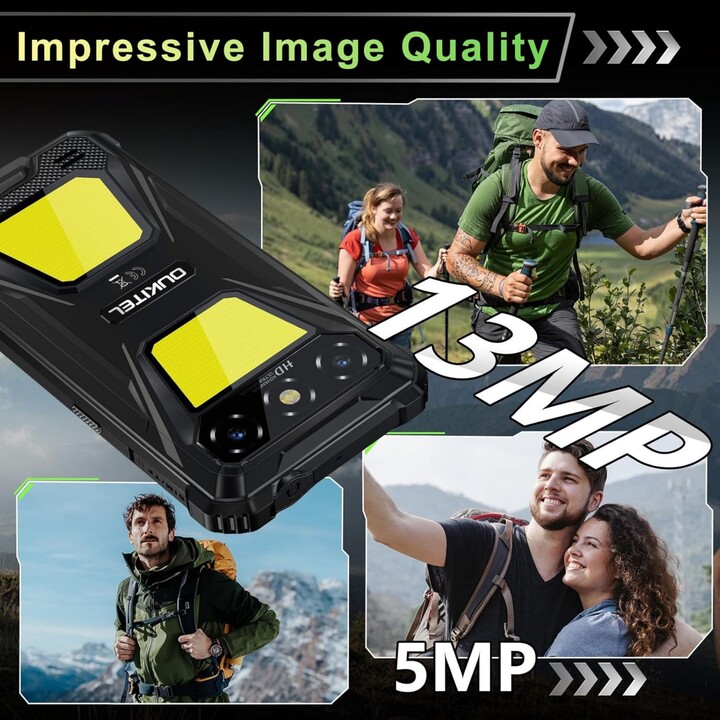 Oukitel G5, 4+12GB RAM, 64GB/TF 1TB, 900LM Dual Camping Light, 6 pantalla, 6300 mAh, 13MP, Sim dual, negro