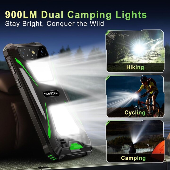 Oukitel G5, 4+12GB RAM, 64GB/TF 1TB, 900LM Dual Camping Light, 6 pantalla, 6300 mAh, 13MP, Sim dual, negro