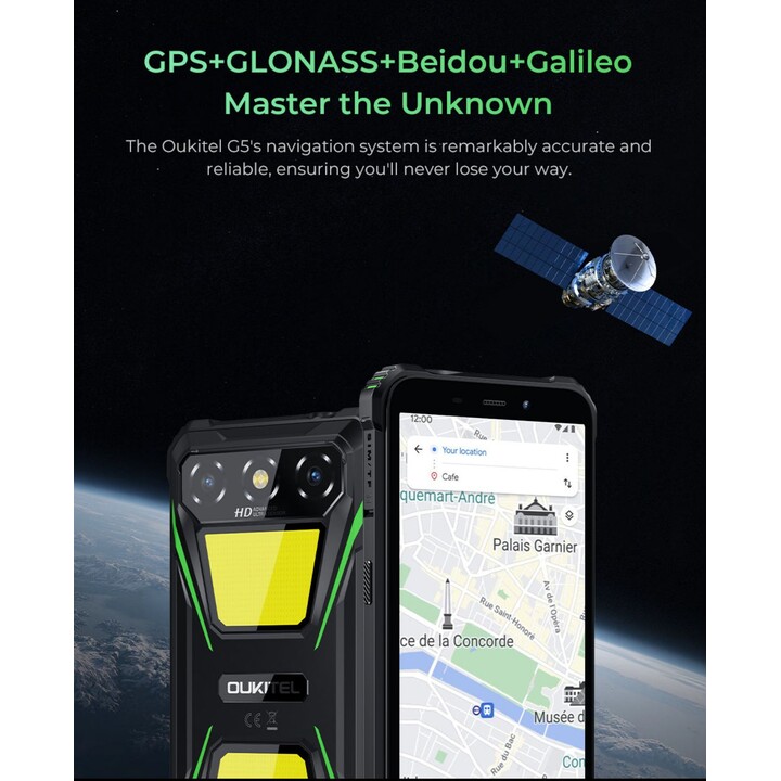 Oukitel G5, 4+12GB RAM, 64GB/TF 1TB, 900LM Dual Camping Light, 6 pantalla, 6300 mAh, 13MP, Sim dual, negro