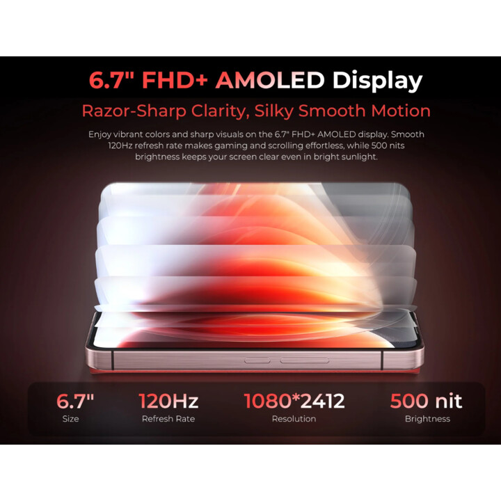 Oukitel WP210 5G, 12 Go 512 Go, 6,7 AMOLED FHD+, 8800 mAh, noir