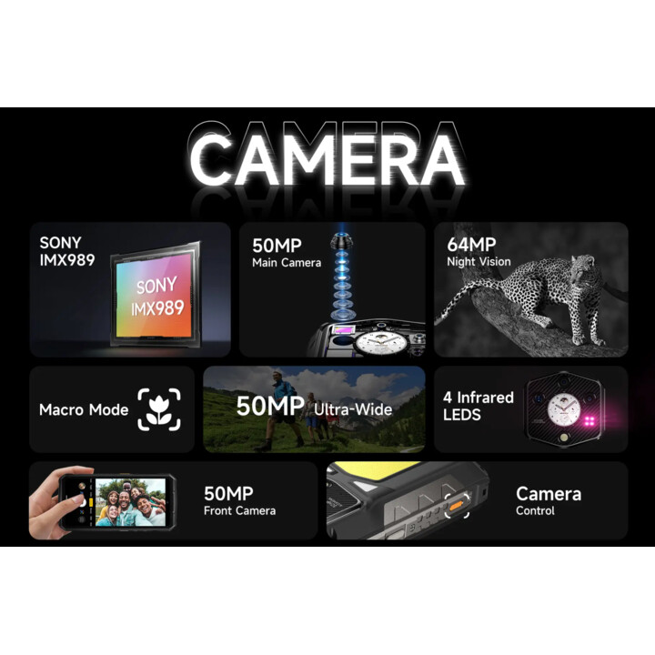 Ulefone Armor 29 Ultra, 16GB de RAM 1TB, pantalla de 6.67 pulgadas, batería de 21200 mAh, IP68, 50MP+64MP+50mp, negro