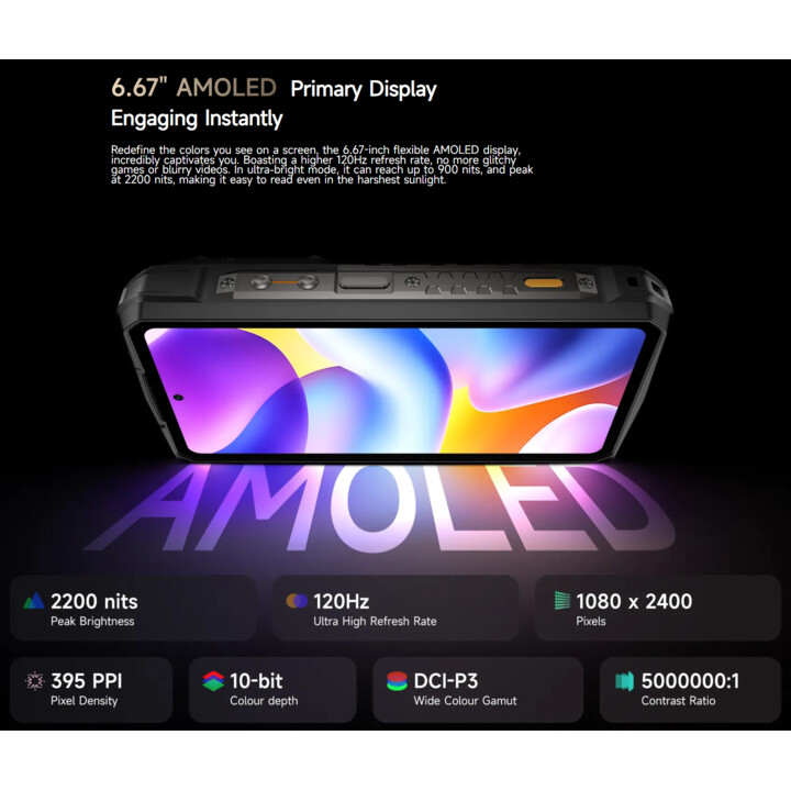 Ulefone Armor 29 Ultra, 16GB de RAM 1TB, pantalla de 6.67 pulgadas, batería de 21200 mAh, IP68, 50MP+64MP+50mp, negro