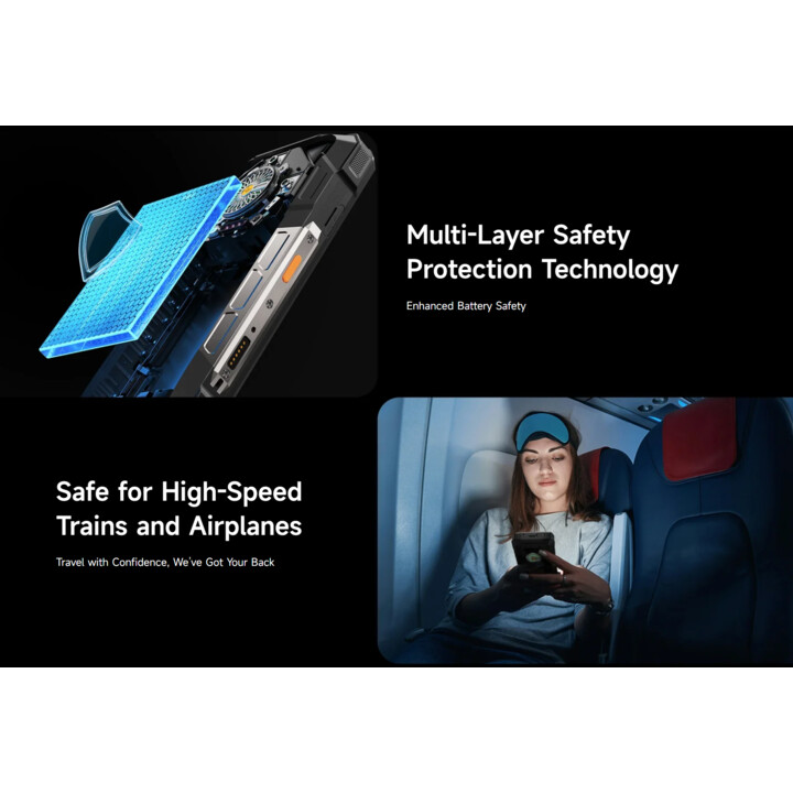 Ulefone Armor 33, 12GB RAM 512GB, 6.95‑inch Display, 50MP+64MP+50MP, 25,500mAh Battery, Black