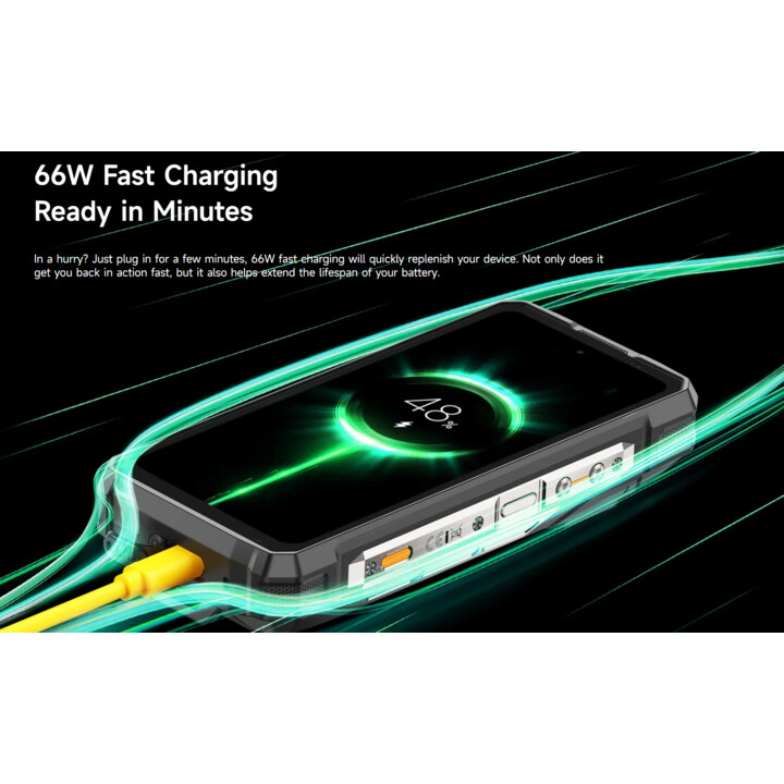Ulefone Armor 33, 12GB RAM 512GB, 6.95‑inch Display, 50MP+64MP+50MP, 25,500mAh Battery, Black