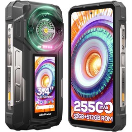 Ulefone Armor 33 Pro 5G, 32GB+512 GB/2TB, tela dupla, dimensidade 7300+, 6,95+3,4 FHD+120Hz, 50mp+64mp+32mp, preto