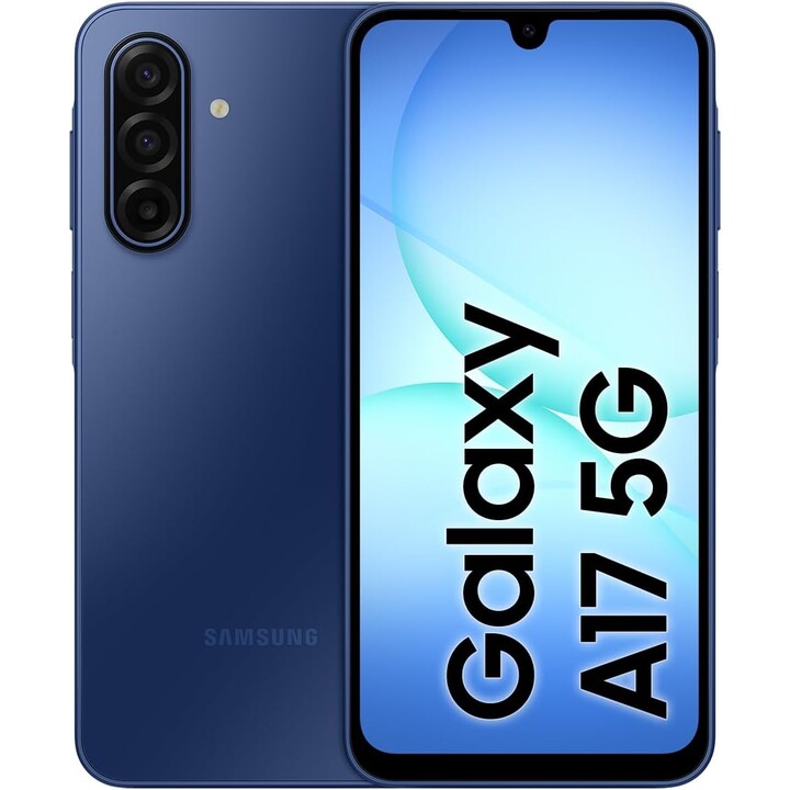 Samsung Galaxy A17 5G, 4GB RAM 128GB, teléfono inteligente AI, marco delgado de 7.5 mm, 50mp, 5000 mAh, azul