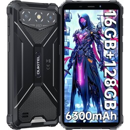 OUKITEL G3, 16GB + 128GB (1TB), 13MP + 5MP Camera, 6300mAh Battery, 6.0 Inch HD +, Dual SIM, 3.5mm Jack, GPS, Face ID, Black
