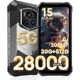 FOSSiBOT F107 Pro 5G, 12GB (30GB) RAM 512GB, Android 15, 6.95 FHD+ 120Hz, 28000mAh, 200MP Camera, 66W, Black